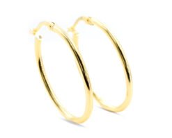 Aros Argolla Oval Oro Amarillo 18k, 30 x 20 mm; 1,5 g