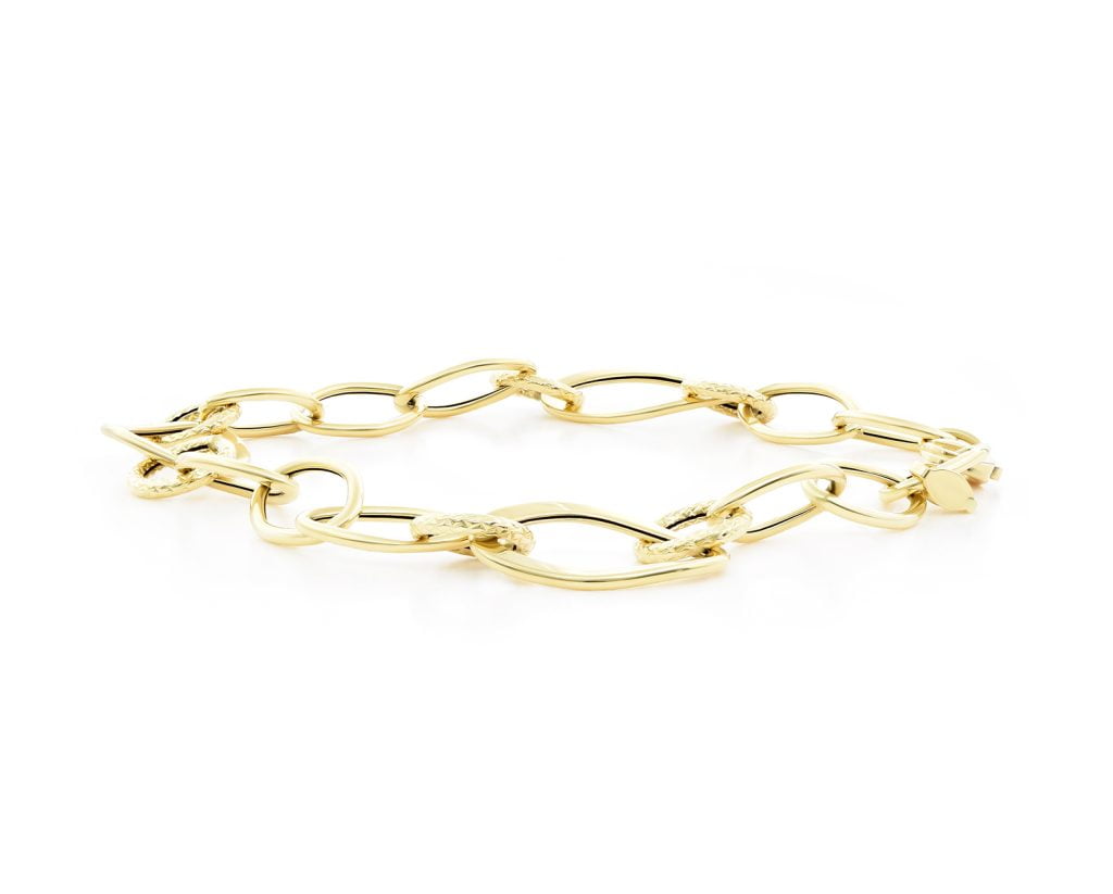 Pulsera Eslabón Variado Oro Amarillo 18k Tamaño: 2,7 gr 17 cm