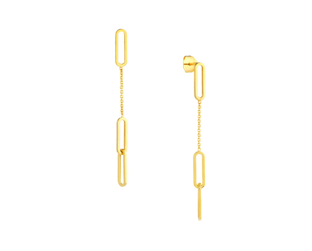 Oro Amarillo 14k aros paper Clip