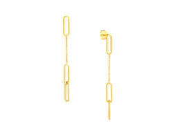 Oro Amarillo 14k aros paper Clip