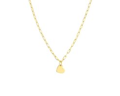 Oro Amarillo 14k Collar Tersa Heart