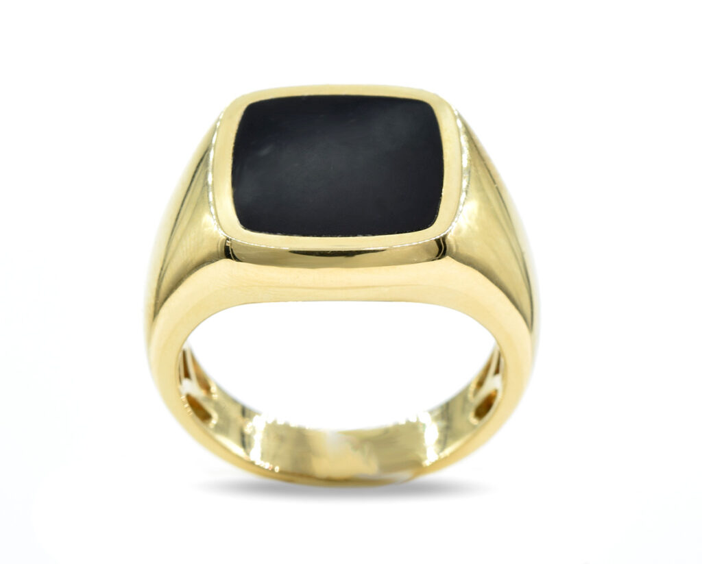 Anillo oro Amarillo piedra Onyx