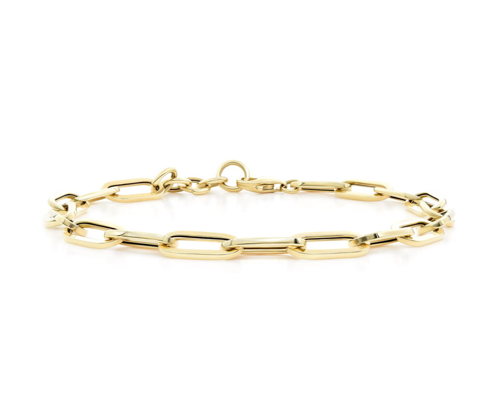 Pulsera Eslabón Rectangular Oro Amarillo 18k Tamaño: 2,4 gr 17 cm